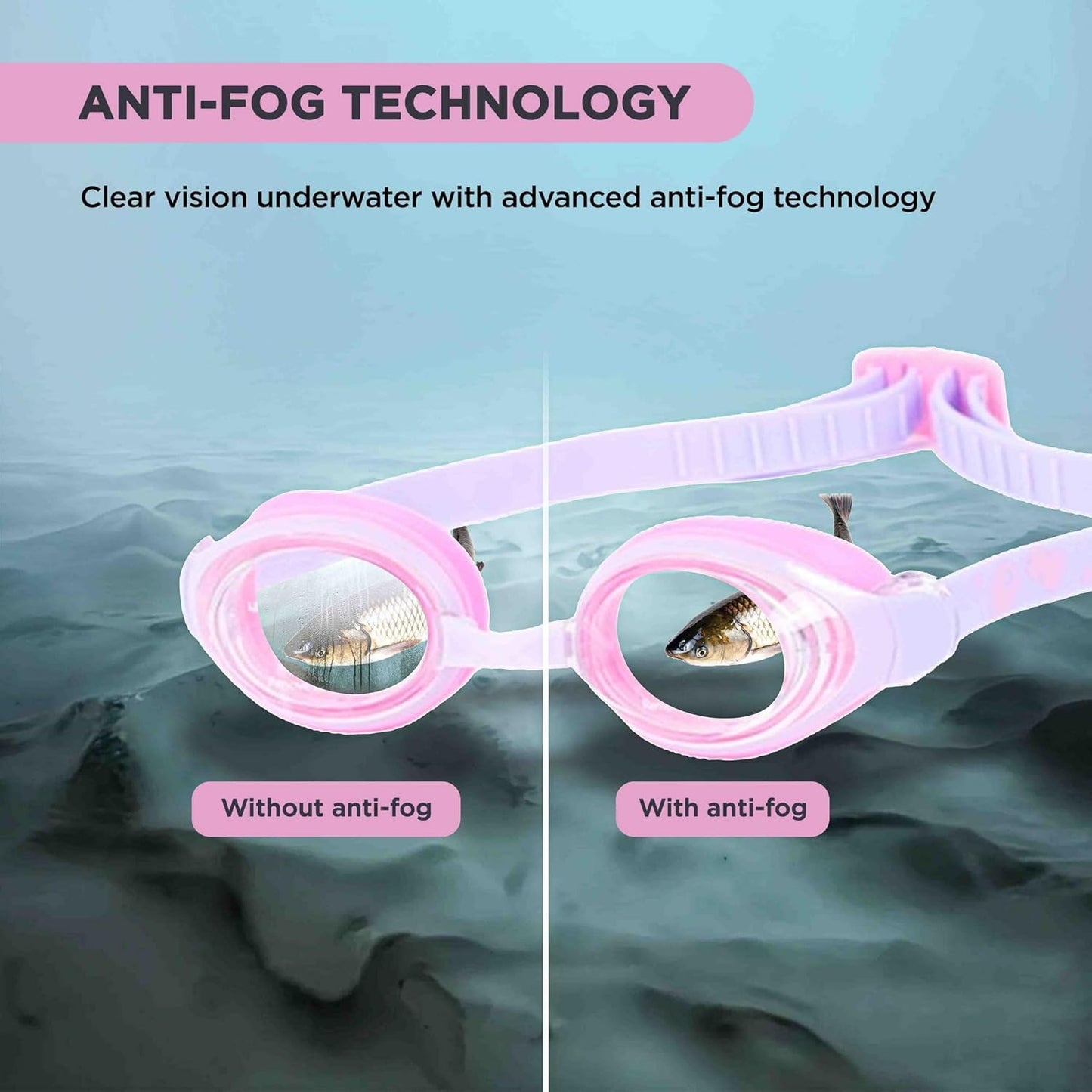 ENDLESS EL1006 Stylish Swimming Goggle with Anti-Fog and UV Protection | Material: Silicon, PU | With Adjustable Strap for Fit Adjust | Soft Silicone Gasket for Leak Proof | With Hard Case