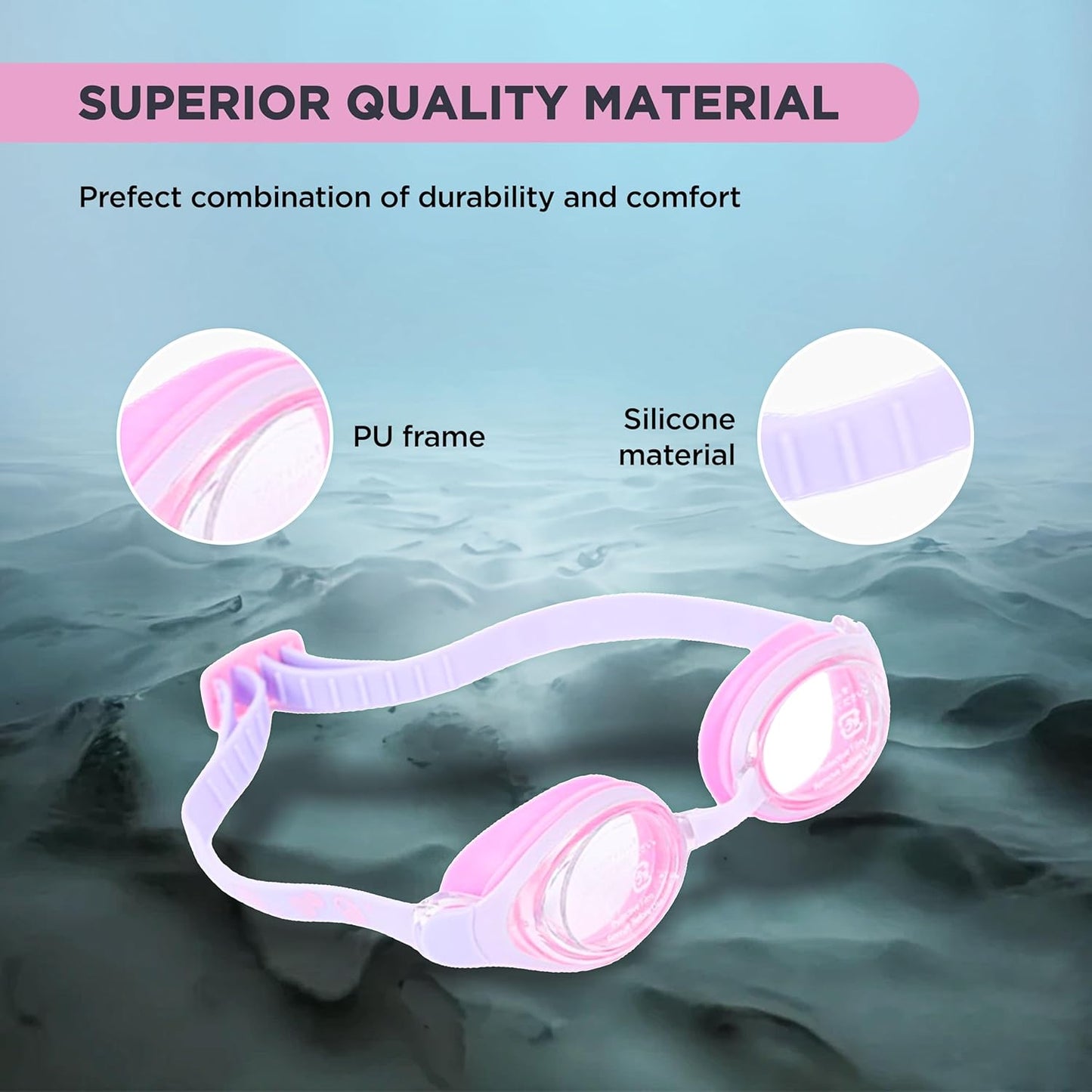ENDLESS EL1006 Stylish Swimming Goggle with Anti-Fog and UV Protection | Material: Silicon, PU | With Adjustable Strap for Fit Adjust | Soft Silicone Gasket for Leak Proof | With Hard Case