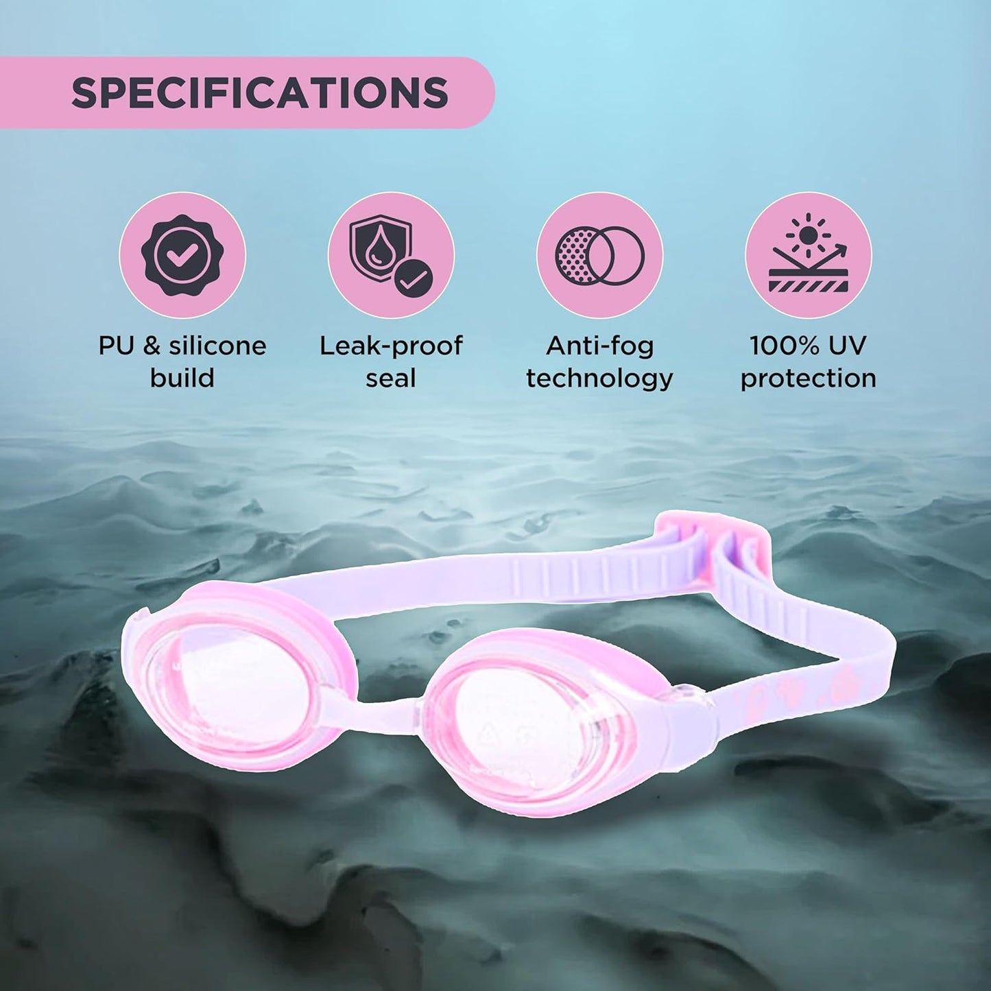 ENDLESS EL1006 Stylish Swimming Goggle with Anti-Fog and UV Protection | Material: Silicon, PU | With Adjustable Strap for Fit Adjust | Soft Silicone Gasket for Leak Proof | With Hard Case