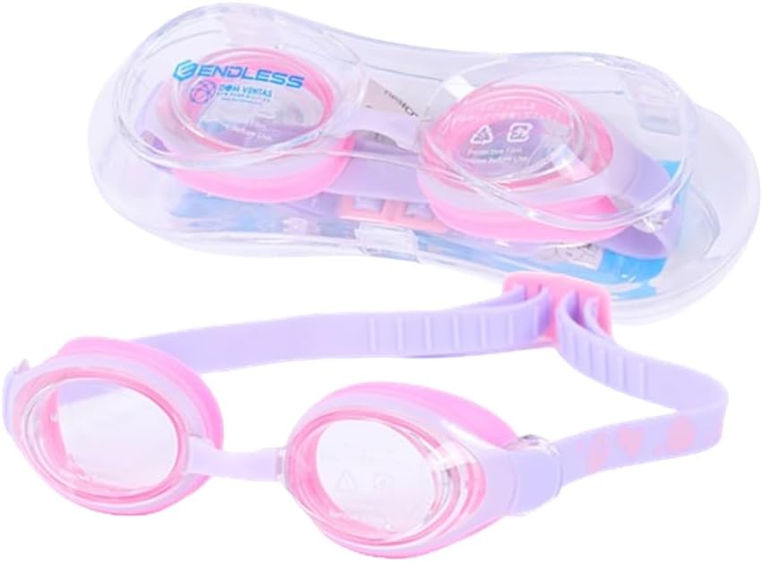 ENDLESS EL1006 Stylish Swimming Goggle with Anti-Fog and UV Protection | Material: Silicon, PU | With Adjustable Strap for Fit Adjust | Soft Silicone Gasket for Leak Proof | With Hard Case