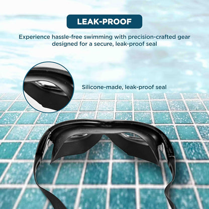 ENDLESS EL1007 Premium Swimming Goggle with Anti-Fog and UV Protection | Material: Silicon, PU | Stylish 180 Degree Wide View Glasses | Soft Silicone Gasket for Leak Proof | With Hard Case