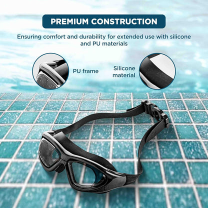 ENDLESS EL1007 Premium Swimming Goggle with Anti-Fog and UV Protection | Material: Silicon, PU | Stylish 180 Degree Wide View Glasses | Soft Silicone Gasket for Leak Proof | With Hard Case