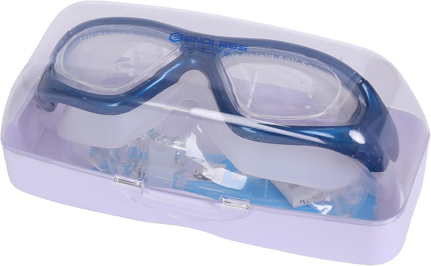 ENDLESS EL1007 Premium Swimming Goggle with Anti-Fog and UV Protection | Material: Silicon, PU | Stylish 180 Degree Wide View Glasses | Soft Silicone Gasket for Leak Proof | With Hard Case