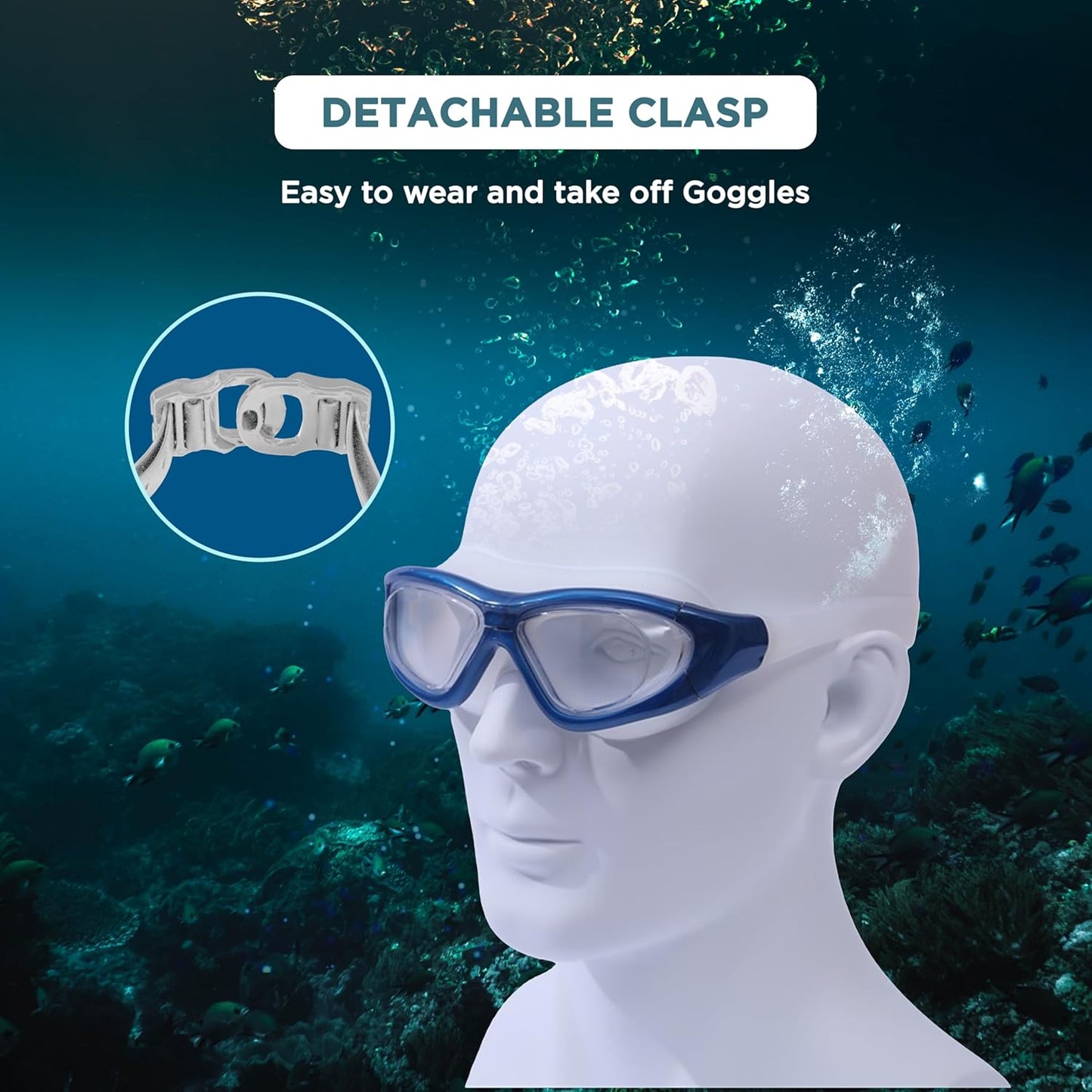 ENDLESS EL1007 Premium Swimming Goggle with Anti-Fog and UV Protection | Material: Silicon, PU | Stylish 180 Degree Wide View Glasses | Soft Silicone Gasket for Leak Proof | With Hard Case