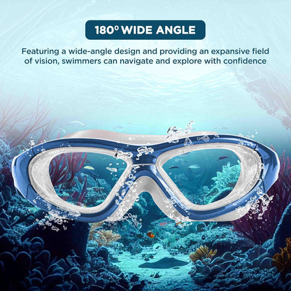 ENDLESS EL1007 Premium Swimming Goggle with Anti-Fog and UV Protection | Material: Silicon, PU | Stylish 180 Degree Wide View Glasses | Soft Silicone Gasket for Leak Proof | With Hard Case