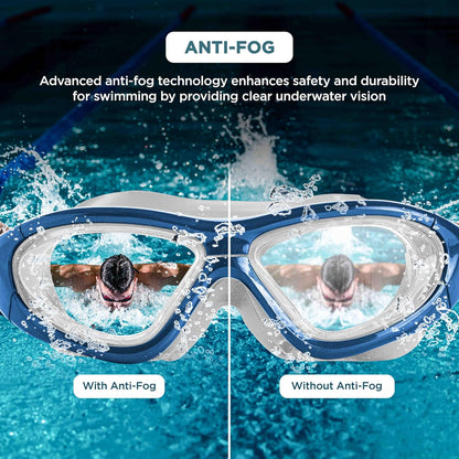 ENDLESS EL1007 Premium Swimming Goggle with Anti-Fog and UV Protection | Material: Silicon, PU | Stylish 180 Degree Wide View Glasses | Soft Silicone Gasket for Leak Proof | With Hard Case