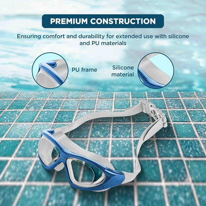 ENDLESS EL1007 Premium Swimming Goggle with Anti-Fog and UV Protection | Material: Silicon, PU | Stylish 180 Degree Wide View Glasses | Soft Silicone Gasket for Leak Proof | With Hard Case