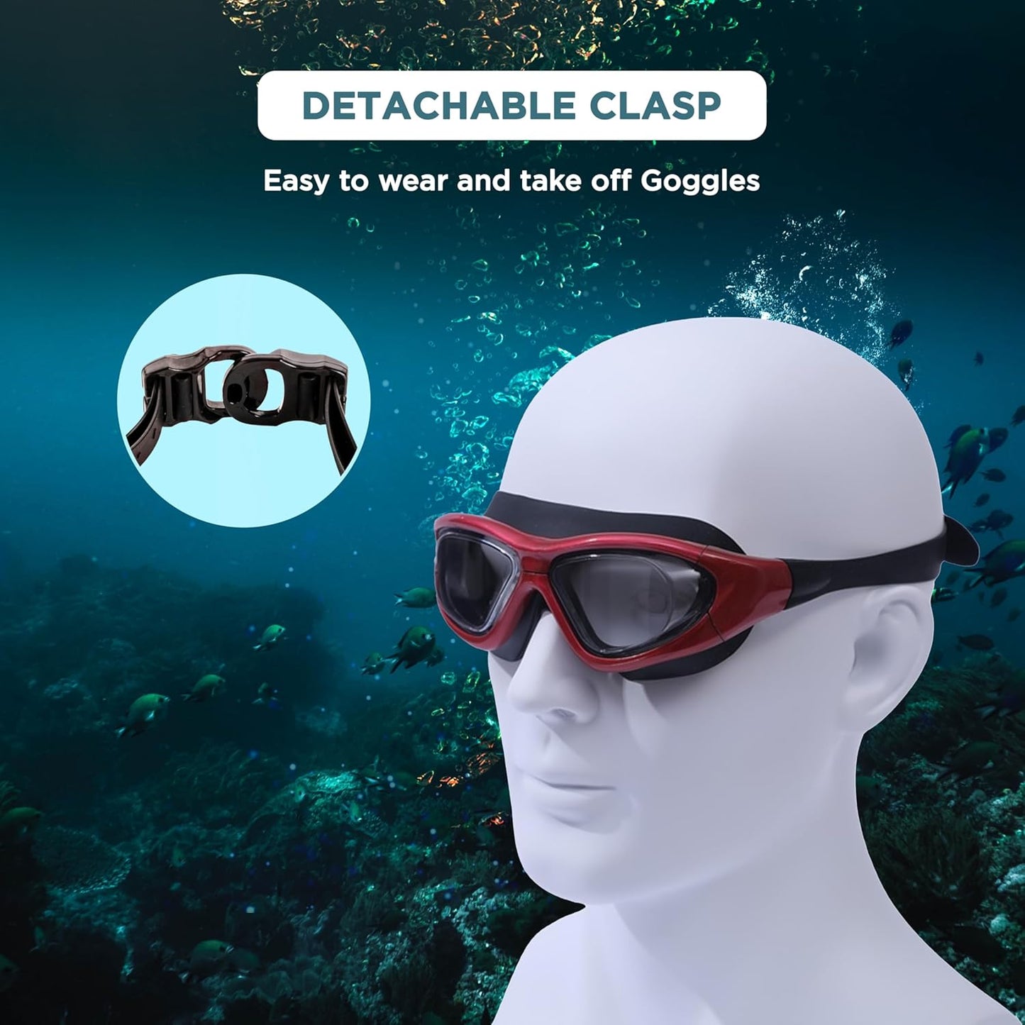 ENDLESS EL1007 Premium Swimming Goggle with Anti-Fog and UV Protection | Material: Silicon, PU | Stylish 180 Degree Wide View Glasses | Soft Silicone Gasket for Leak Proof | With Hard Case