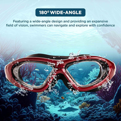 ENDLESS EL1007 Premium Swimming Goggle with Anti-Fog and UV Protection | Material: Silicon, PU | Stylish 180 Degree Wide View Glasses | Soft Silicone Gasket for Leak Proof | With Hard Case