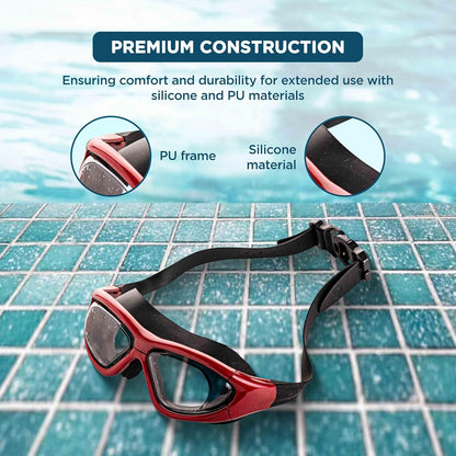 ENDLESS EL1007 Premium Swimming Goggle with Anti-Fog and UV Protection | Material: Silicon, PU | Stylish 180 Degree Wide View Glasses | Soft Silicone Gasket for Leak Proof | With Hard Case