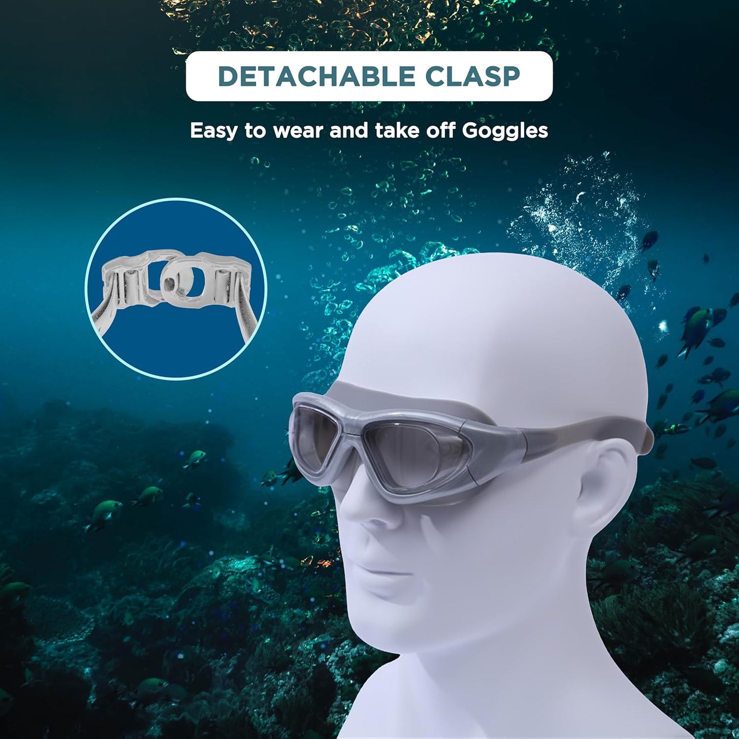 ENDLESS EL1007 Premium Swimming Goggle with Anti-Fog and UV Protection | Material: Silicon, PU | Stylish 180 Degree Wide View Glasses | Soft Silicone Gasket for Leak Proof | With Hard Case