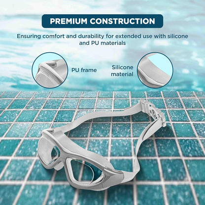 ENDLESS EL1007 Premium Swimming Goggle with Anti-Fog and UV Protection | Material: Silicon, PU | Stylish 180 Degree Wide View Glasses | Soft Silicone Gasket for Leak Proof | With Hard Case