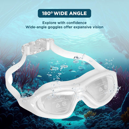 ENDLESS EL1007 Premium Swimming Goggle with Anti-Fog and UV Protection | Material: Silicon, PU | Stylish 180 Degree Wide View Glasses | Soft Silicone Gasket for Leak Proof | With Hard Case