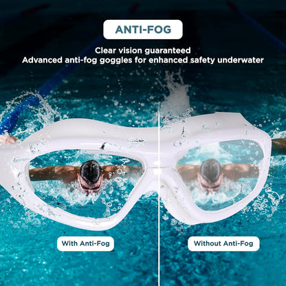 ENDLESS EL1007 Premium Swimming Goggle with Anti-Fog and UV Protection | Material: Silicon, PU | Stylish 180 Degree Wide View Glasses | Soft Silicone Gasket for Leak Proof | With Hard Case
