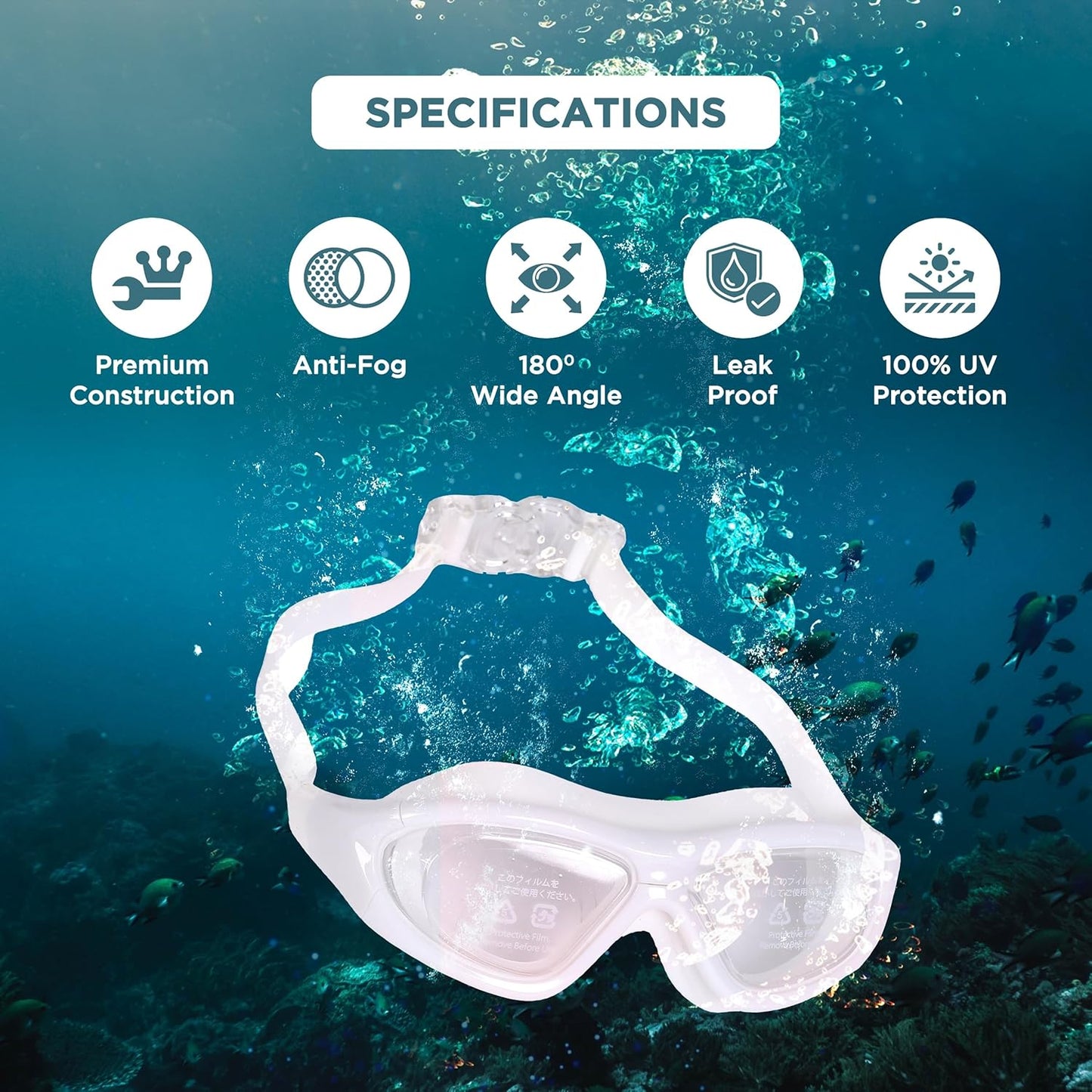 ENDLESS EL1007 Premium Swimming Goggle with Anti-Fog and UV Protection | Material: Silicon, PU | Stylish 180 Degree Wide View Glasses | Soft Silicone Gasket for Leak Proof | With Hard Case