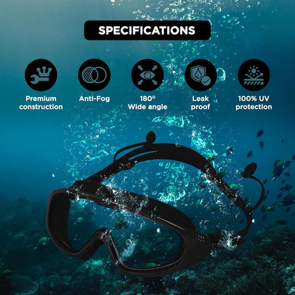 Endless EL1009 Premium Swimming Goggle with Anti-Fog and UV Protection | Material: Silicon, PU | Stylish Big Frame for more Visibility | Soft Silicone Gasket for Leak Proof | With Hard Case
