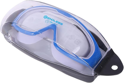 Endless EL1009 Premium Swimming Goggle with Anti-Fog and UV Protection | Material: Silicon, PU | Stylish Big Frame for more Visibility | Soft Silicone Gasket for Leak Proof | With Hard Case