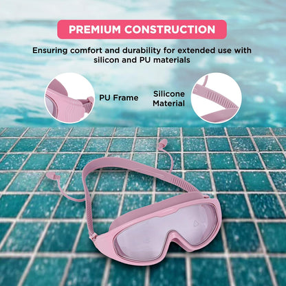 Endless EL1009 Premium Swimming Goggle with Anti-Fog and UV Protection | Material: Silicon, PU | Stylish Big Frame for more Visibility | Soft Silicone Gasket for Leak Proof | With Hard Case