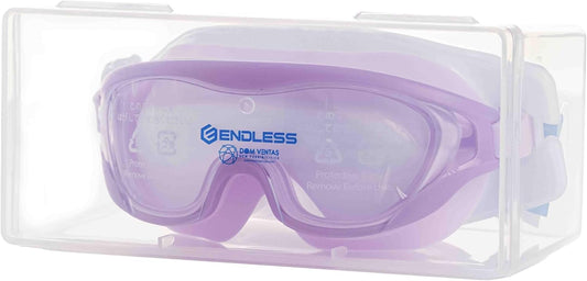 ENDLESS EL1010 Premium Swimming Goggle with Anti-Fog and UV Protection | Material: Silicon, PU | Stylish 180 Degree Wide View Glasses | Soft Silicone Gasket for Leak Proof | With Hard Case