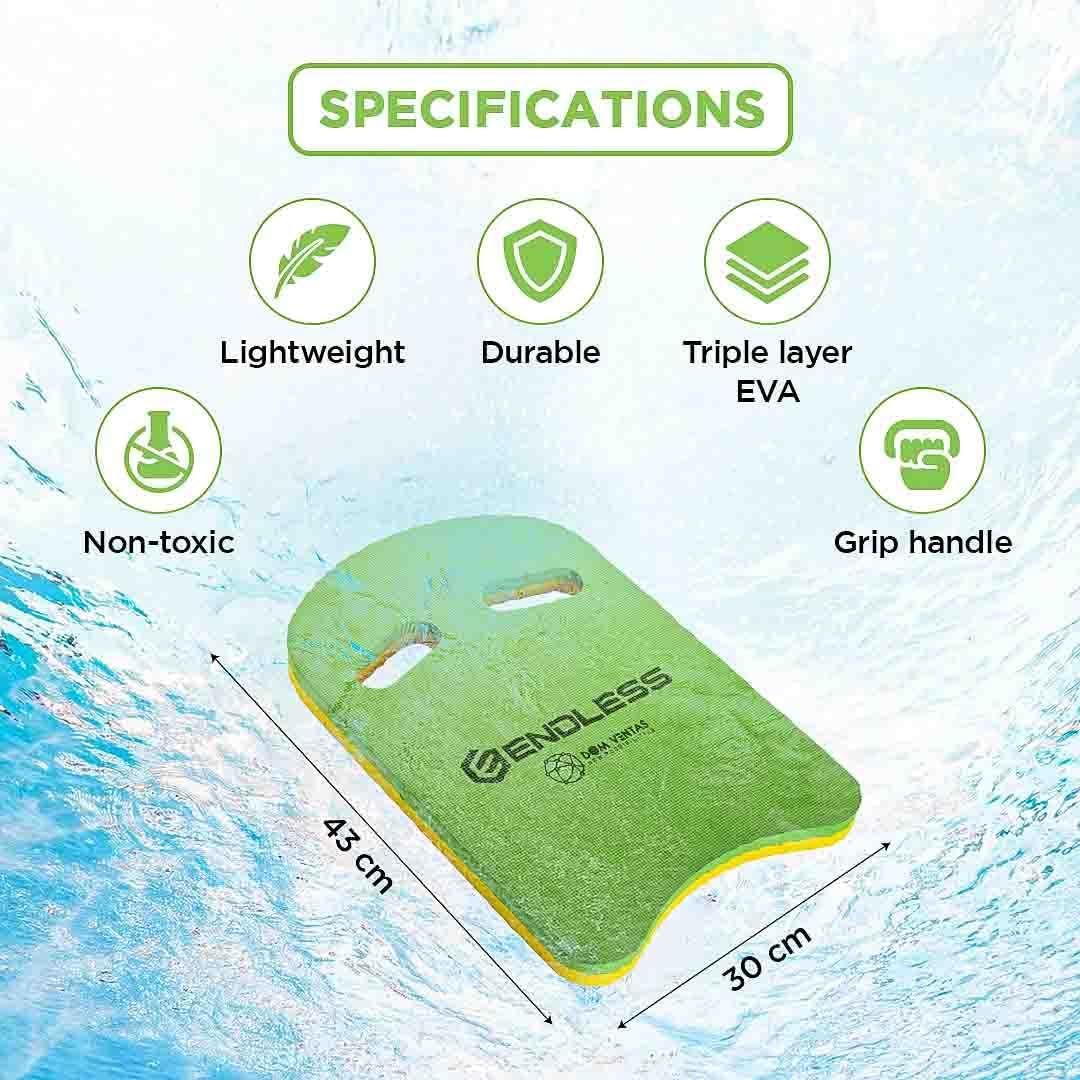 Endless EL1011 Swimming Kickboard With Comfortable Design | Material: EVA | For Beginners Swimming Training Floaters | For Kids and Adults Floating Pads