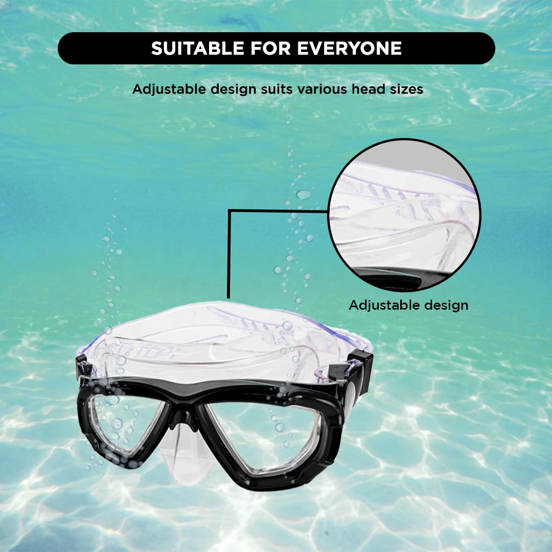 Endless EL1015 Snorkel Mask with Dry Top Breathing System | Material: Silicon, Plastic | with Anti-Fog and UV Protection | Diving Mask with Waterproof Equipment for Adults and Children