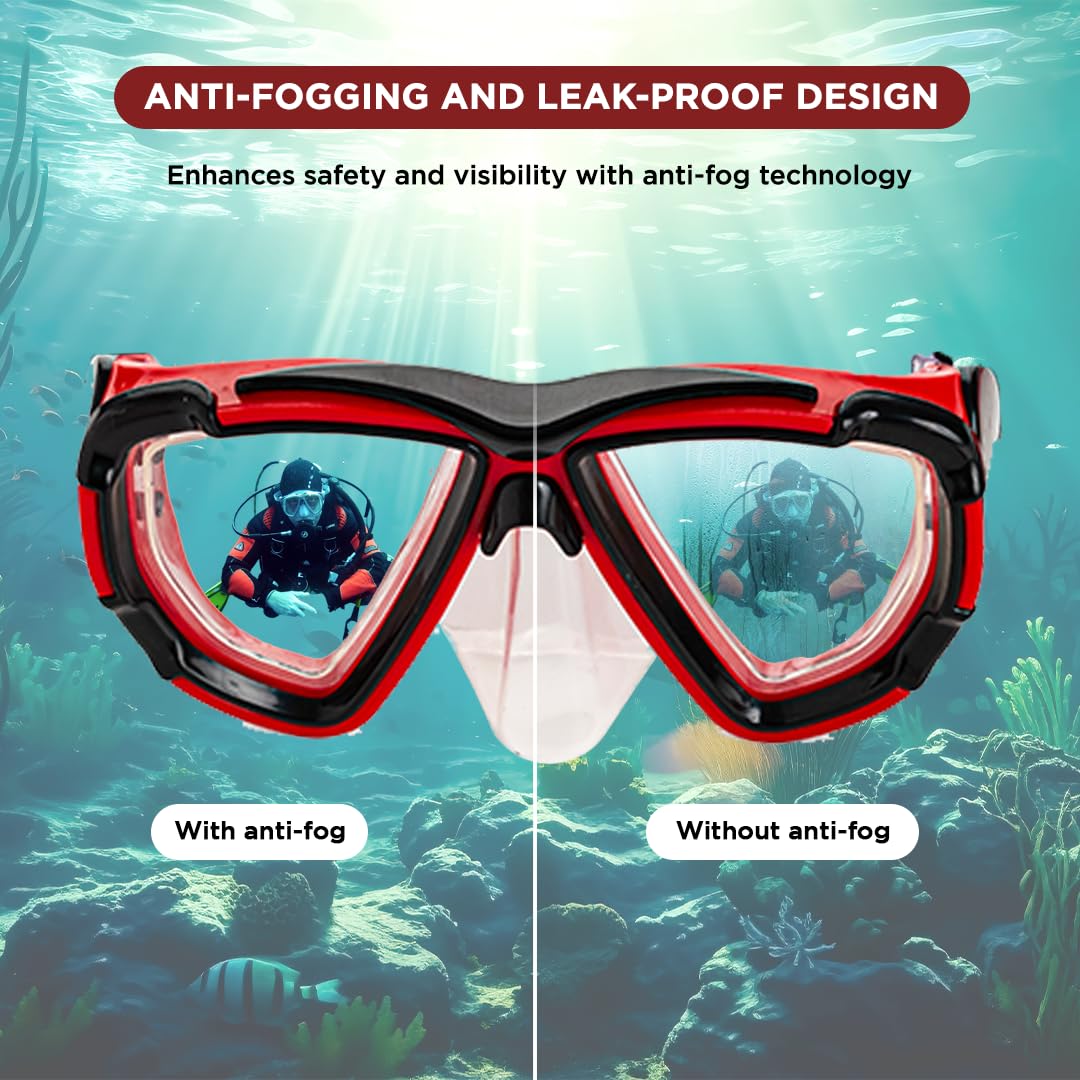 Endless EL1015 Snorkel Mask with Dry Top Breathing System | Material: Silicon, Plastic | with Anti-Fog and UV Protection | Diving Mask with Waterproof Equipment for Adults and Children
