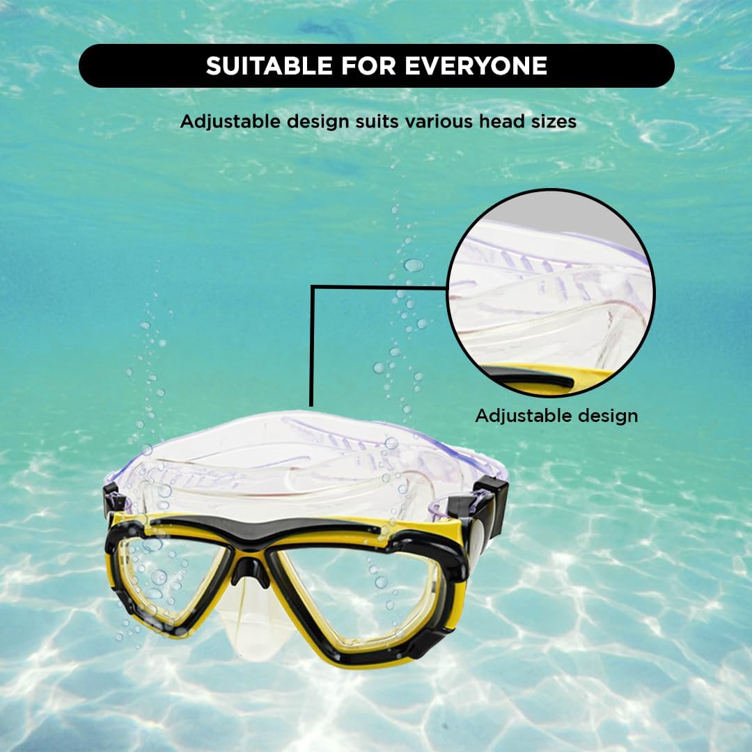 Endless EL1015 Snorkel Mask with Dry Top Breathing System | Material: Silicon, Plastic | with Anti-Fog and UV Protection | Diving Mask with Waterproof Equipment for Adults and Children