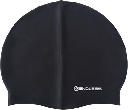 Endless EL1019 Classic Comfortable Plain Silicon Swimming Cap | Material : Silicon | Fully Elastic Waterproof Swimming Cap for Long and Short Hair with Thicker Edge | For Adults, Women and Men