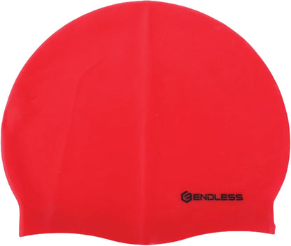 Endless EL1019 Classic Comfortable Plain Silicon Swimming Cap | Material : Silicon | Fully Elastic Waterproof Swimming Cap for Long and Short Hair with Thicker Edge | For Adults, Women and Men