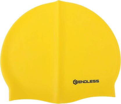 Endless EL1019 Classic Comfortable Plain Silicon Swimming Cap | Material : Silicon | Fully Elastic Waterproof Swimming Cap for Long and Short Hair with Thicker Edge | For Adults, Women and Men