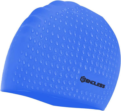 Endless EL1021 Comfortable Silicon Swimming Cap with Bubble Design | Elastic Waterproof Swimming Cap for Long and Short Hair with Thicker Edge | For Adults, Women and Men|Free Size|Material : Silicon
