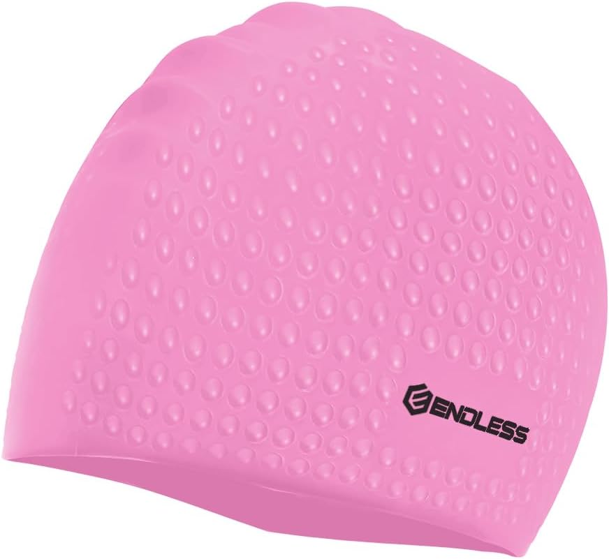 Endless EL1021 Comfortable Silicon Swimming Cap with Bubble Design | Elastic Waterproof Swimming Cap for Long and Short Hair with Thicker Edge | For Adults, Women and Men|Free Size|Material : Silicon