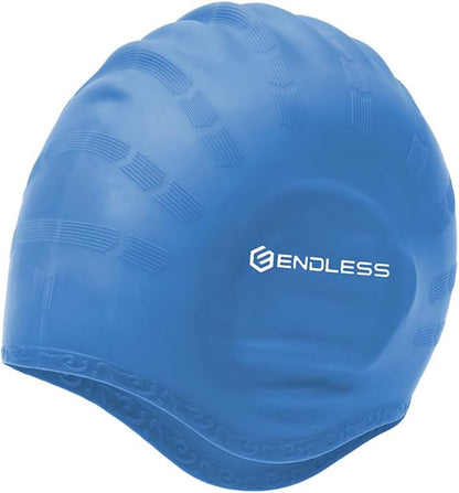Endless EL1023 Comfortable Silicon Swimming Cap with Ergonomic Ear Pockets | Material : Silicon | Fully Elastic Waterproof Cap for Long and Short Hair with Thicker Edge | For Women and Men