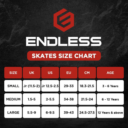 Endless EL1025 Inline Adjustable Skates Aluminium Chassis, 70mm PU Wheels, ABEC 7 Bearings, Flashing Front Wheel