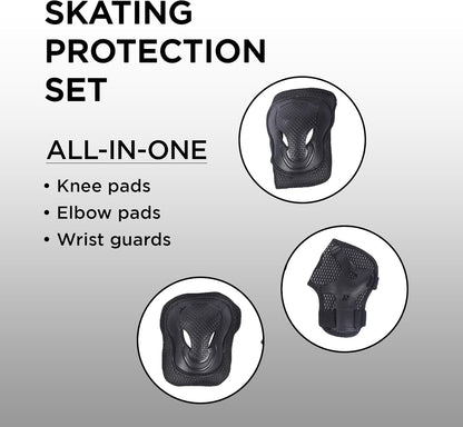 Endless EL1028 Protective Guard Kit for Skating, Cycling and Skateboarding with Knee, Elbow and Wrist Protector | Material: ABS, Nylon | With Adjustable Straps to Fit Perfectly for Adults