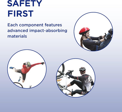 Endless EL1028 Protective Guard Kit for Skating, Cycling and Skateboarding with Knee, Elbow and Wrist Protector | Material: ABS, Nylon | With Adjustable Straps to Fit Perfectly for Adults