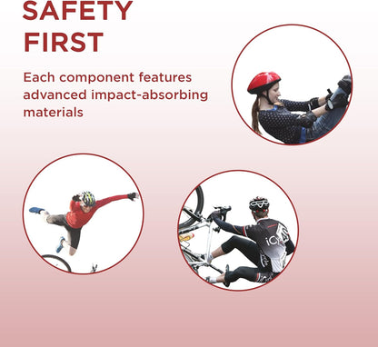 Endless EL1028 Protective Guard Kit for Skating, Cycling and Skateboarding with Knee, Elbow and Wrist Protector | Material: ABS, Nylon | With Adjustable Straps to Fit Perfectly for Adults