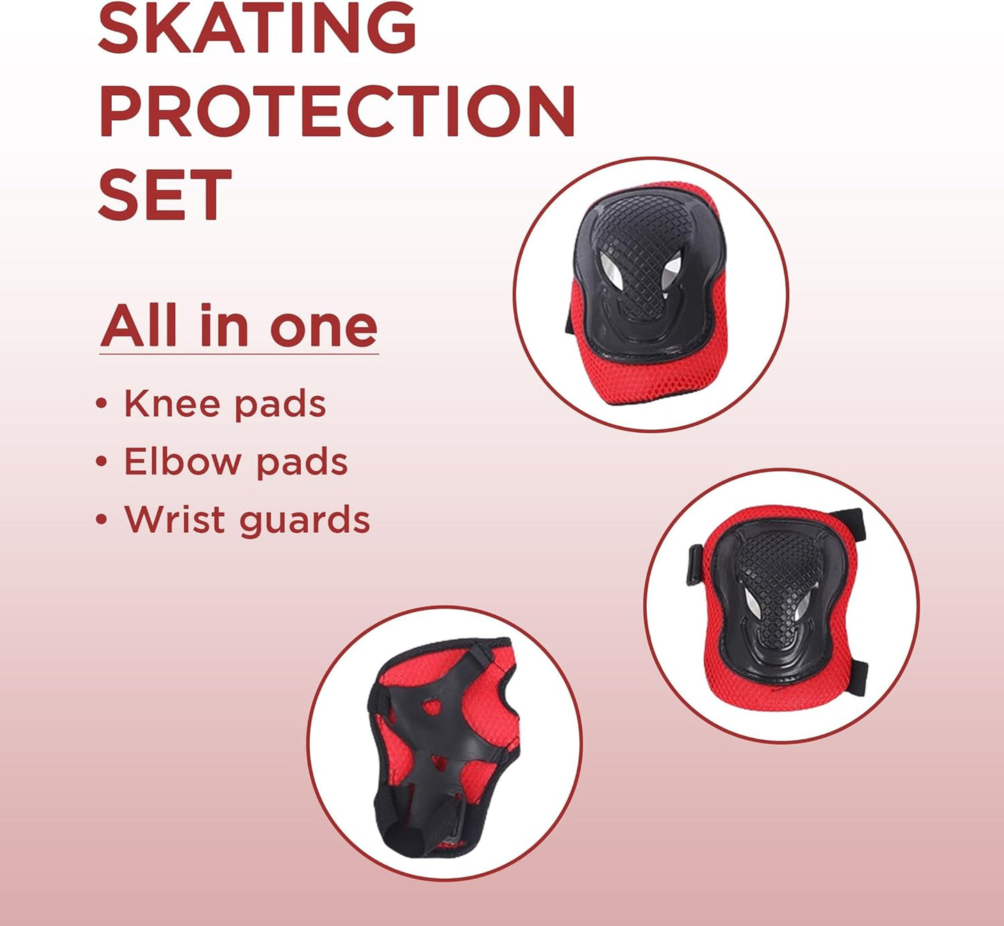 Endless EL1028 Protective Guard Kit for Skating, Cycling and Skateboarding with Knee, Elbow and Wrist Protector | Material: ABS, Nylon | With Adjustable Straps to Fit Perfectly for Adults