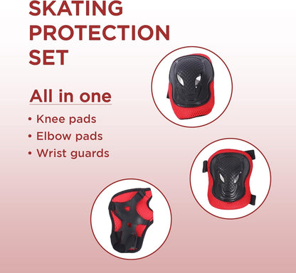 Endless EL1028 Protective Guard Kit for Skating, Cycling and Skateboarding with Knee, Elbow and Wrist Protector | Material: ABS, Nylon | With Adjustable Straps to Fit Perfectly for Adults