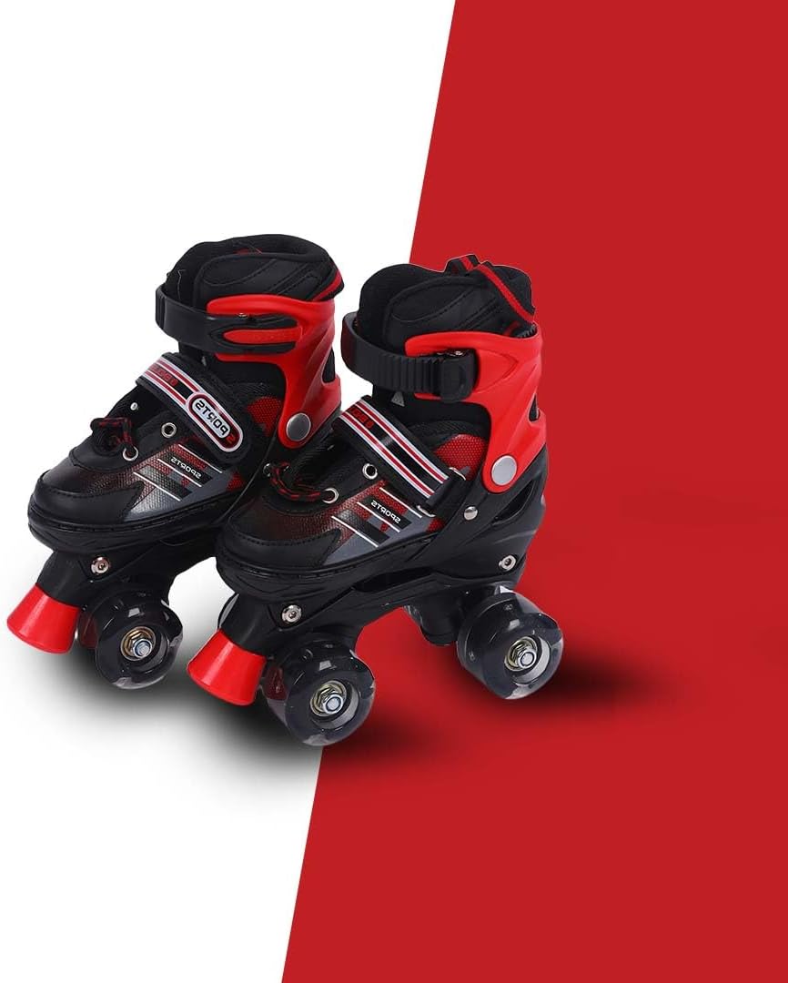 Endless EL1029 Adjustable Roller Skates Medium Size 34 EUR (UK 1.5) - 38 EUR (UK 5) for 6 to 12 Years | Strong Chassis and 70 mm PU Four Flashing Wheels | ABEC 7 Bearings | Indoor and Outdoor