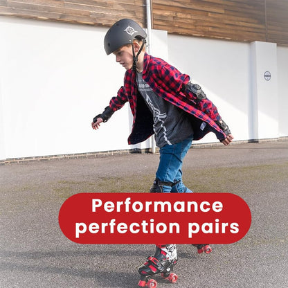 Endless EL1029 Adjustable Roller Skates Medium Size 34 EUR (UK 1.5) - 38 EUR (UK 5) for 6 to 12 Years | Strong Chassis and 70 mm PU Four Flashing Wheels | ABEC 7 Bearings | Indoor and Outdoor