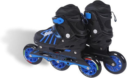 Endless EL1031 Inline Adjustable Skates | Aluminium Chassis and 100 mm PU Three Wheels | with ABEC 9 Bearings | Indoor and Outdoor