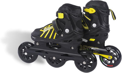 Endless EL1031 Inline Adjustable Skates | Aluminium Chassis and 100 mm PU Three Wheels | with ABEC 9 Bearings | Indoor and Outdoor