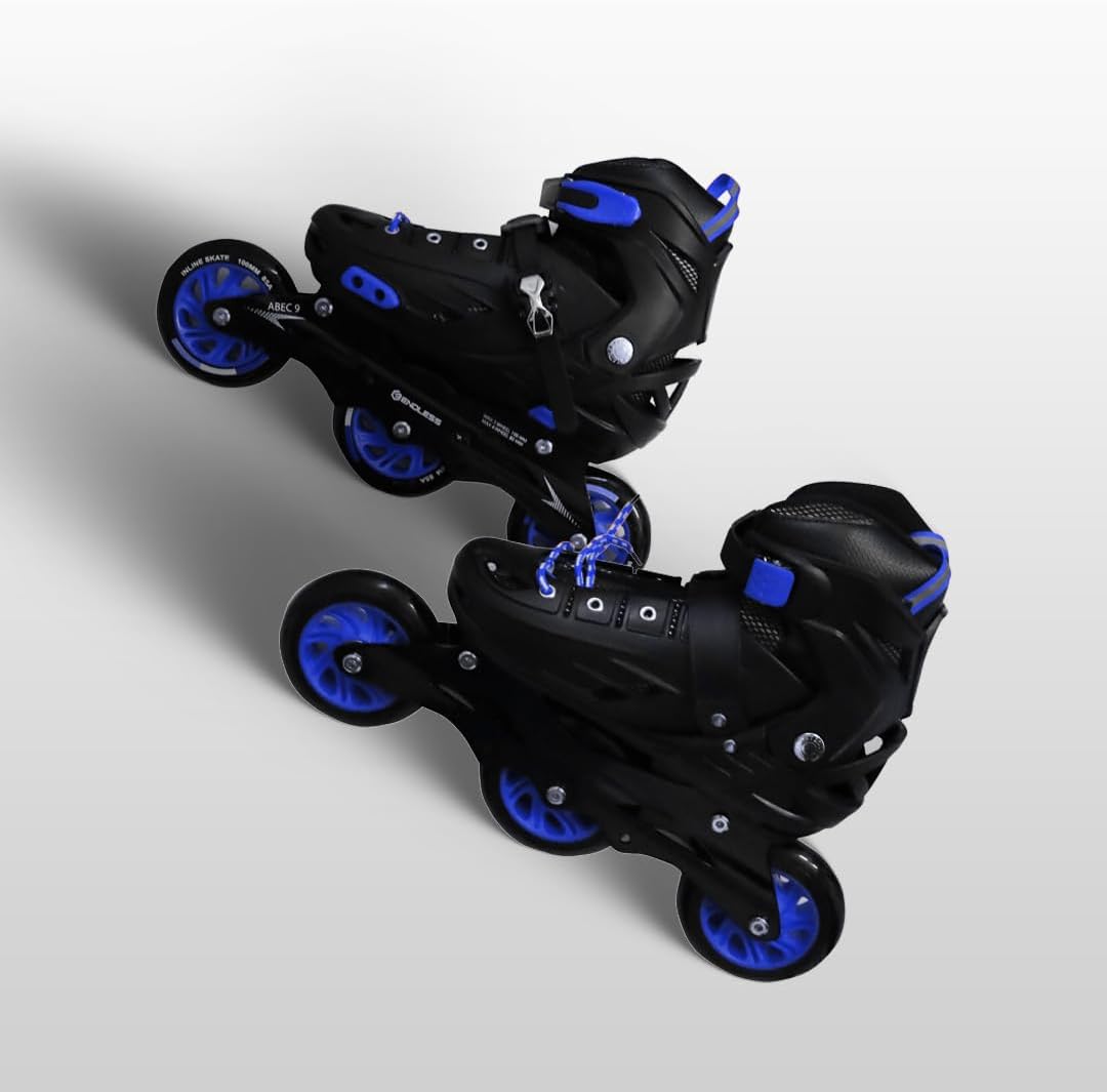 Endless EL1033 Inline Adjustable Skates | Aluminium Chassis and 100 mm PU Three Wheels | with ABEC 9 Bearings | Indoor and Outdoor