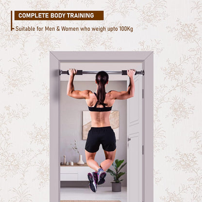 Endless EL1035 Stainless Steel Adjustable Pull Up Bar for Home Doorway | Material: Stainless Steel | For Strengthening Exercises at Home or Gym with Anti-Skid Cushion Grip | For Adult, Men and Women