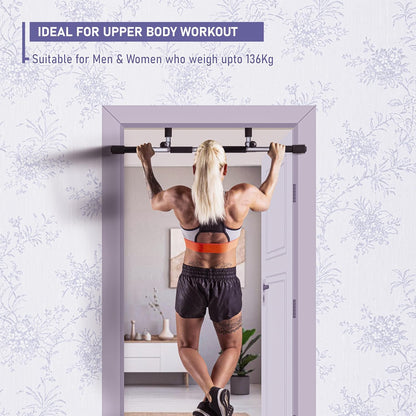 Endless EL1037 Stainless Steel Curved Pull Up Bar for Home Wall | Material: Stainless Steel | For Strengthening Exercises at Home or Gym with Anti-Skid Cushion Grip | For Adult, Men and Women