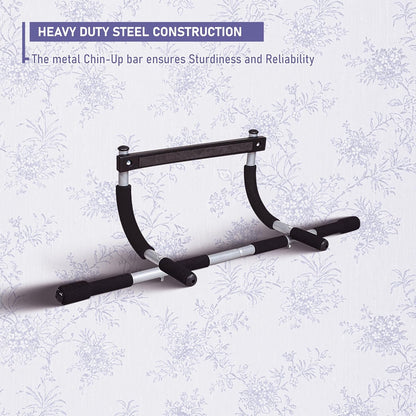 Endless EL1037 Stainless Steel Curved Pull Up Bar for Home Wall | Material: Stainless Steel | For Strengthening Exercises at Home or Gym with Anti-Skid Cushion Grip | For Adult, Men and Women