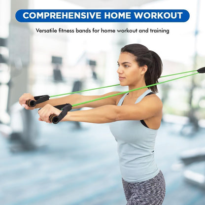 ENDLESS EL1043 Toning Tubes Set of 5 with Different Resistance Levels | Multi Color | Material: Natural Latex | with Door Anchor, Handles, Waterproof Carry Bag, Leg Ankle Straps for Men and Women