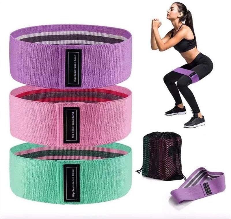 ENDLESS EL1044 Resistance Loop Bands Set of 3 Pcs with Light, Medium and Heavy Resistance Level | Multi Color | Material: Cotton | for Squats, Stretching, Hip & Glute Heavy Workouts for Men & Women