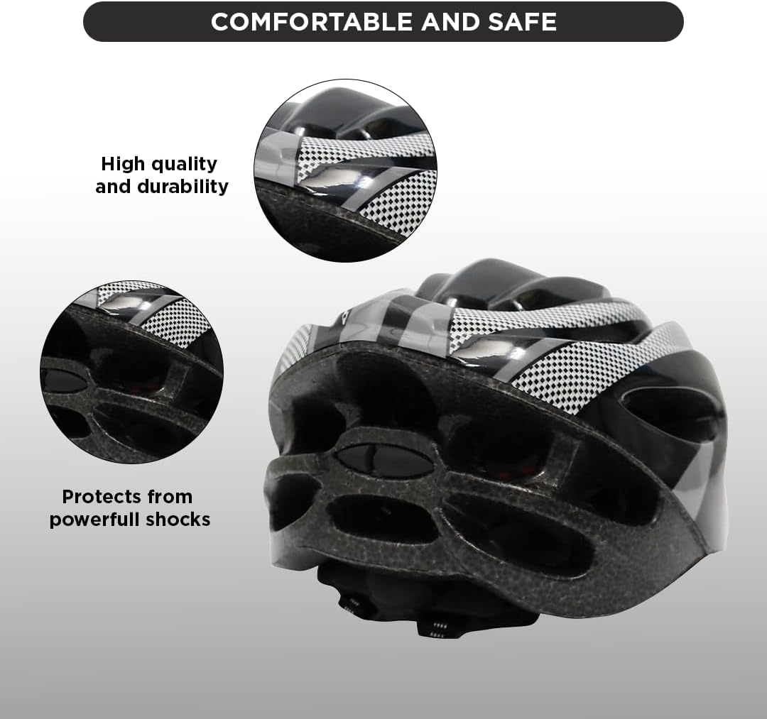 Endless EL1049 Cycle and Skates Helmet with Adjustable Strap | With Inside Cushioning Padding for Comfort | For Adults, Women and Men | Size: Free Size| Material : Polycarbonate, EPS